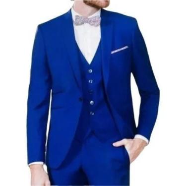 Imagem de Terno Oxford Slim Masculino Social Azul Royal - Paleto+Calça Terra For