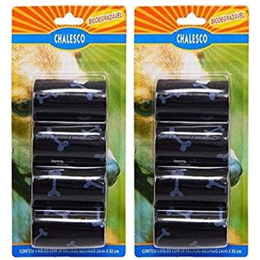 Imagem de Kit com 2 Cartelas de Refil de Saquinhos Sacola Cata caca Chalesco - Sacolas Biodegradáveis pega fezes - Preto