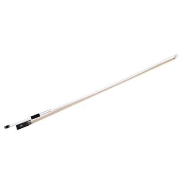 Imagem de DOYING Arco de violino 4/4 fibra de carbono bastão redondo rã de ébano crina de cavalo branco bem equilibrado arco de violino