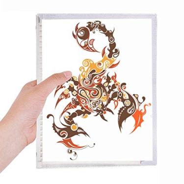 Imagem de Caderno colorido com desenho de animais de escorpião, diário de folhas soltas recarregável, papelaria