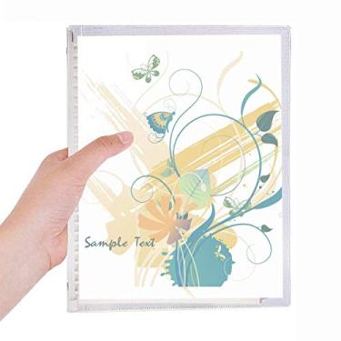 Imagem de Caderno elegante de borboleta rural com flores soltas diário recarregável de papelaria