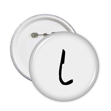 Imagem de Alfabeto grego Iota silhueta preta alfinetes emblema botão decoração acessório 5 peças