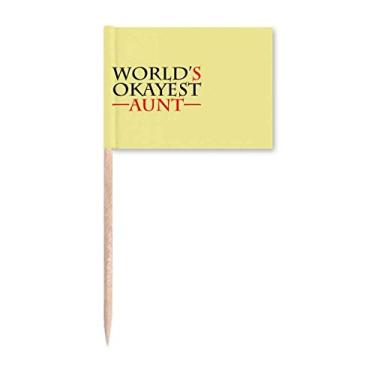 Imagem de World's Okayest Aunt Best Quote Toothpick Flags Marker Topper Decoração de Festa