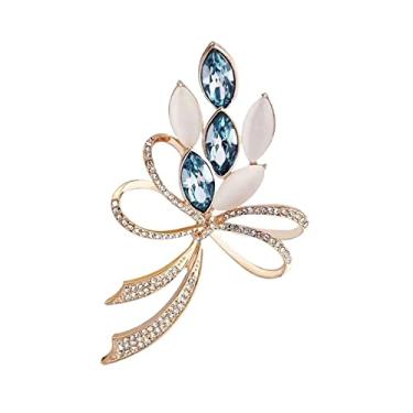 Imagem de KIZQYN Broche feminino de alta qualidade broche feminino pino luxo moda terno xale casaco acessórios de decoração acessório de fantasia (cor: caneca azul grande)