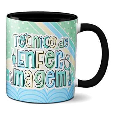 Imagem de Caneca Profissional Área Da Saúde Técnico de Enfermagem (Preta)