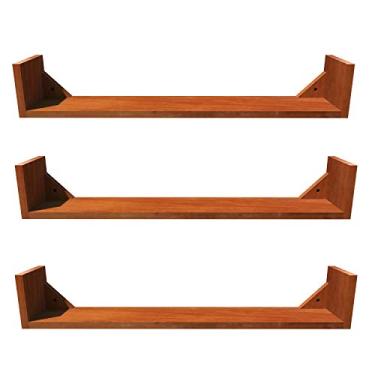 Imagem de Kit 3 Prateleira em Madeira De Demolição Modelo U medindo 60x15x15