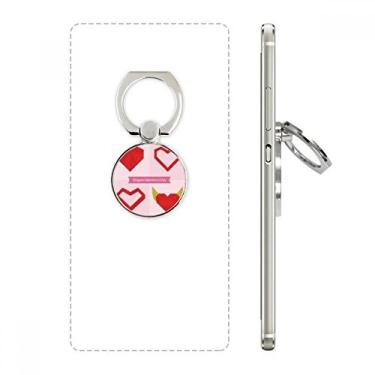 Imagem de Suporte de anel de telefone em formato de origami em formato de coração vermelho abstrato de Natal