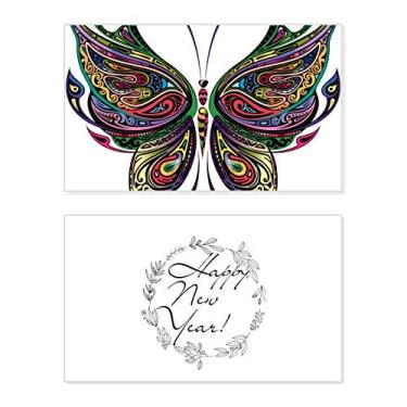 Imagem de Linda Borboleta Decorativa Asas Ano Novo Festival Cartão de felicitações Mensagem Abençoada Presente