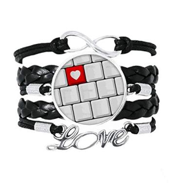 Imagem de OFFbb-USA Pulseira Love Keyboard inserida separadamente com pulseira Love Accessory Twisted Leather Knitting Rope Presente