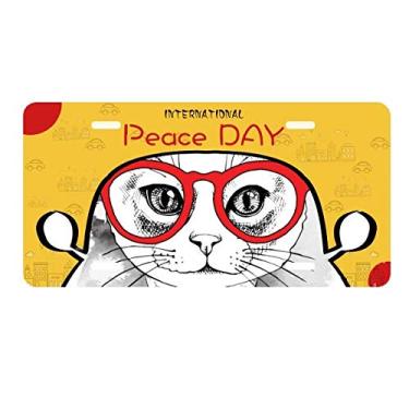 Imagem de DIYthinker Placa de identificação Bussiness Cat Head Protect Animal Pet Lover Decoração de carro Dia da Paz