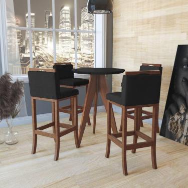 Imagem de Mesa Lateral Bistrô Europa CCS Interiores Pinhão/Preto