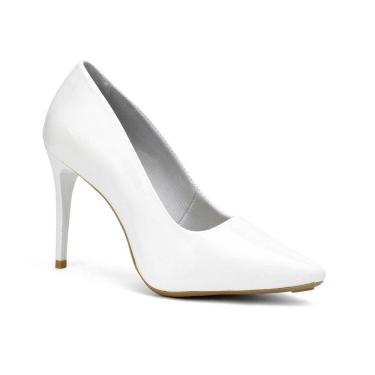 Imagem de Scarpin Feminino Verniz Com Bico Fino E Salto Alto 10cm