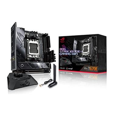 Imagem de ASUS ROG Strix X670E-I Gaming WiFi AMD X670 AM5 Ryzen™ Desktop 9000 e 7000 Mini-ITX mITX Placa-mãe mITX, 10+2 estágios de energia, ROG Strix Hive, botão PBO, PCIe® 5.0, DDR5, Wi-Fi 6E, 2X M.2, 2X