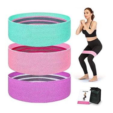 Imagem de Kit 3 Faixas Elásticas De Exercício Hip Resistance Bands Fitness - Dtu