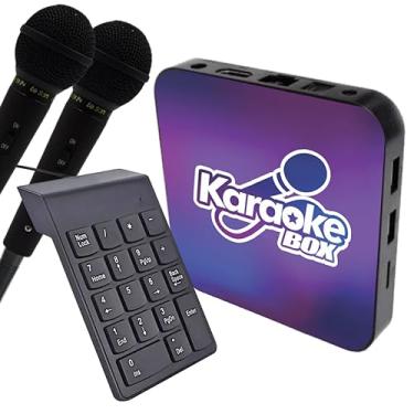 Karaoke Party Box Azul +de 1000 Músicas +2 Microfones Com