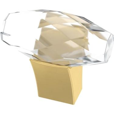 Imagem de Franklin Brass Oval de vidro cortado (pacote com 4) maçanetas de armário modernas ferragens douradas para cozinha, puxadores de gaveta, cômodas, porta de armário 1-1/2' P40857K-117-C