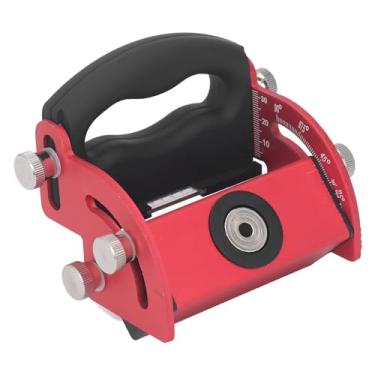 Imagem de Localizador de furo inclinado de 0 a 90 graus, kit de gabarito de orifício de bolso, gabarito de cavilha de liga de alumínio para carpintaria com 4 buchas de broca para materiais de madeira, madeira macia e MDF