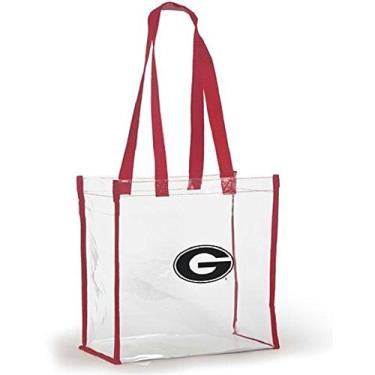 Imagem de Bolsa Desden Open Top Stadium, transparente com alças longas para fãs de Georgia Bulldog.