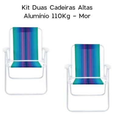 Imagem de Kit Duas Cadeiras Altas Alumínio 110Kg - Mor