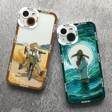 Imagem de Van Gogh Starry Sky Art Phone Case para iPhone  Tampa Transparente  15  14  13  12  11  Mini  Pro
