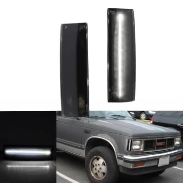 Imagem de Tonsya Para Chevy S10 GMC Jimmy S15 Oldsmobile Luz Marcador Lateral de Luz LED Branco Lente Fumada GM2551108, GM2550116