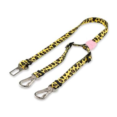 Imagem de Dog Trip Brasil Cinto de Segurança Pet Duplo Universal para Cachorro Gato com Gancho Trava de Segurança Cães Gatos Carro Coleira Adaptador Porte Ajustável Estampa (Guma)