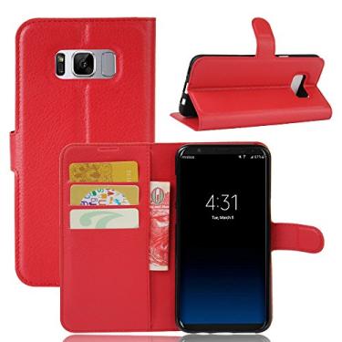 Imagem de Capa para Samsung Galaxy S8 â€“ Capa flip de couro PU de para Samsung Galaxy S8, capa de proteção de telefone estilo empresarial, capa com [compartimentos para dinheiro e cartão]