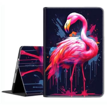 Imagem de Capa para Samsung Galaxy Tab A9 Plus 28 cm 2023 (SM-X210/X216/X218) – Capa fina com função hibernar/despertar automática para Galaxy Tab A9+ 27.9 cm 2023, flamingo rosa aquarela