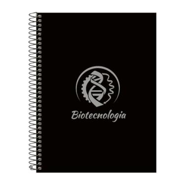 Imagem de Caderno Universitário Espiral 20 Matérias Profissões Biotecnologia (Preto e Prata)