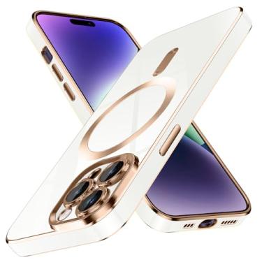 Imagem de YSLBWLE Capa para iPhone 12 Pro Max, [compatível com magnético], [proteção contra quedas de grau militar de 3,5 metros] [antiamarelamento] Capa protetora de luxo de TPU macio fino para 14 Pro Max -