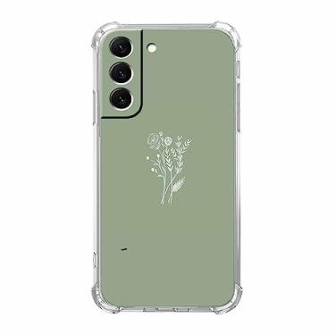 Imagem de malegaon Capa de flor verde para Samsung Galaxy S23 Plus, capa com estampa floral minimalista abstrato estético, capa completa de TPU macio para Galaxy S23 Plus