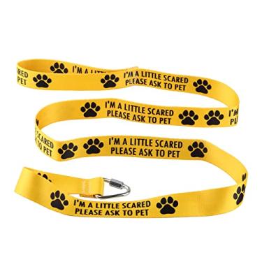 Imagem de Coleira engraçada para cães I'm A Little Scared Please Ask to Pet Dog Leash Walking Training Dog Leashes Dog Owner Pet Lover Gift (I'm a Little Scared-YE)