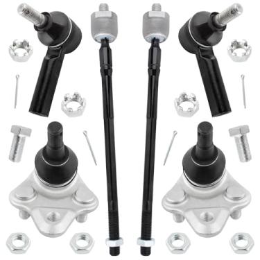 Imagem de YMAUGP Kit de suspensão de 6 peças Juntas esféricas inferiores da extremidade da haste dianteira interna para Toyota Corolla para Geo Prizm 1996-1997 para Chevy Prizm 1998-2002 EV303 ES2382 K90309