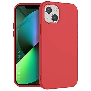 Imagem de MOTIVE Capa de silicone líquido para iPhone 13 Mini, compatível com Magsafe, capa fina à prova de choque, forro macio antiarranhões, capas coloridas para iPhone 13 Mini de 5,4 polegadas, vermelho |