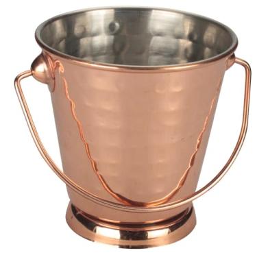 Imagem de Mini Bowl em Inox Hammed com Alça Fracalanza Cobre, martelado com aco inox D9xA9cm