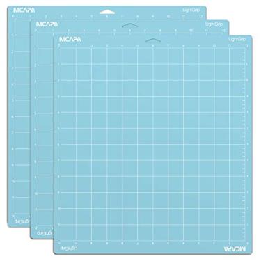 Imagem de Nicapa Tapete de corte leve para Cricut Maker 3/Maker/Explore 3/Air 2/Air/One (30,5 x 30,5 cm, 3 tapetes) tapetes de reposição para acolchoados azuis adesivos leves