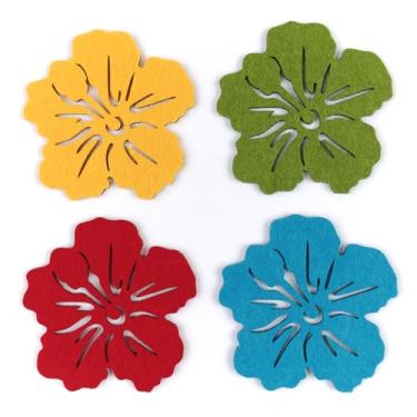 Imagem de Porta-copos de feltro reversível de floral, conjunto com 4, Assorted