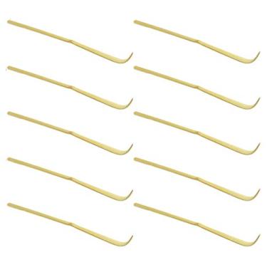 Imagem de JapanBargain 2202, conjunto de 10 colheres de bambu Matcha – Colher de chá com gancho de chashaku japonês para Matcha em pó, chá verde, café e especiarias, utensílios tradicionais de cerimônia de chá