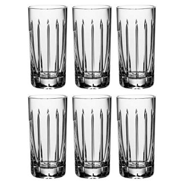 Imagem de Copo de cristal Highball - Vidro - Conjunto de 6 - Copos HB - Copos Hiball - Cristal cortado à mão - Copos para água - Suco - Vinho - Cerveja e coquetéis - 425 g - por Barski - Feito na Europa