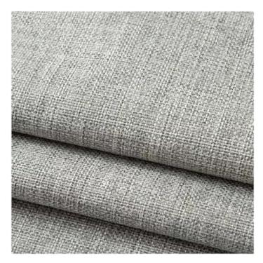 Imagem de Costura e Tecido Tecido De Linho De Cor Sólida 1 Jarda, Tecido De Estofamento Diy Para Cadeiras, Sofá, Cortinas De Toalha De Mesa, Pano De Linho Macio E Espesso, Lavável À Máquina (Color : Light gray