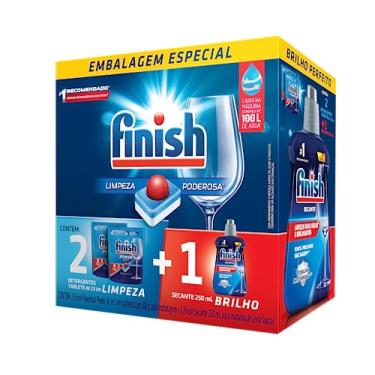 Imagem de Kit Finish 2 Detergente Power Ball 13 Tabs + Secante Lava Louça 250mL