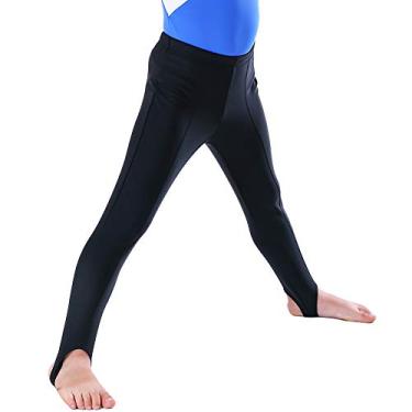 Imagem de Calça de Ginástica Masculina e Meninos Collant Juvenil Calça de Balé Stirrup Calça para Dança Yoga Treino Atlético, Preto, 9-10 Years