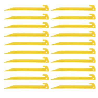 Imagem de 20 peças de estacas de barraca de 23 cm, estacas de plástico, estacas de barraca resistentes, toldo de acampamento, estacas de barraca de praia, estacas de dossel de dossel portátil, equipamento para