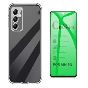 Imagem de Kit Capa Capinha Case Anti Impacto e Película Ceramica 9D Compatível Samsung Galaxy A54