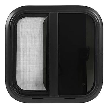 Imagem de Janela RV preta deslizante horizontal Vomeko 600x600mm Janela RV, janela horizontal RV com tela removível contra insetos, janela deslizante colorida para RV (For Wall Thickness: 43 to 48mm)