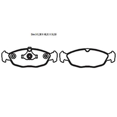 Imagem de Jogo De Pastilha De Freio Dianteira, Ecopads, HA02.3_11198_11201, Daewoo: Lanos 1.3 1997 Ecopads ECO1014