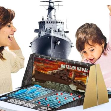 Imagem de Jogo batalha naval classico jogos de tabuleiro infantil educativos de estrategia brinquedo criança 8 anos presente menino menina dia das crianças para adultos adolescentes brinquedos selo inmetro