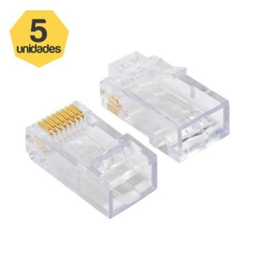 Imagem de Kit 5 Plugs RJ45 Cat6 Importado - Bear Cabos