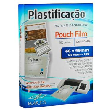 Imagem de Plástico para Plastificação Mares CPF 0,05 125 micras 66x99mm 100 unidades