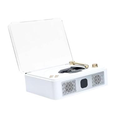 Imagem de AsrMyjcx Dispositivo de Reprodução de Música, 100 Hz, Alto-falantes Duráveis, Toca-discos Sem Fio para Uso em Casa, Branco